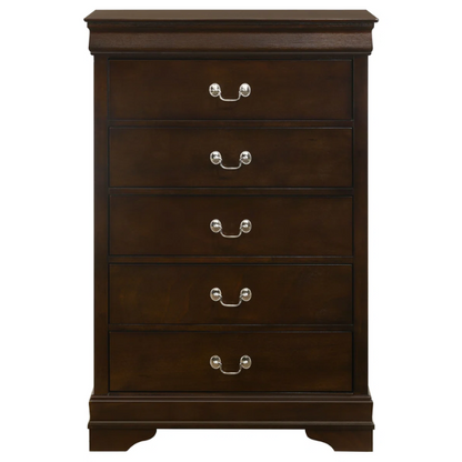 5-Piece Queen Bedroom Set with Brown Dovetail Construction and Timeless Design