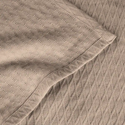 Light Taupe Weave Cotton Blanket – Elegant, Soft & Breathable All-Season Comfort