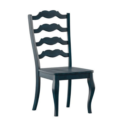 Rustic Ladder Back Solid Wood Dining Chairs (Set of 2) – Farmhouse Style Kitchen or Dining Room Seating