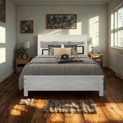 Heavy-Duty Solid Wood Twin Bedroom Set: 3-Piece Collection Featuring Sturdy Bed Frame and Two Bedside Tables