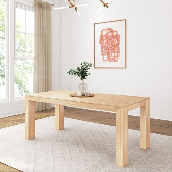 Rectangular Modern Dining Table – 72” Solid Pine Wood Dining Table for 6, Stylish & Versatile for Dining, Office, or Game Room, Durable & Easy to Assemble