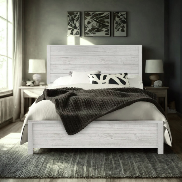 Rustic Solid Wood 3-Piece Full Double Size Bedroom Set – Timeless Charm with Durable Craftsmanship and Warm, Natural Finish