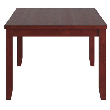 Solid Wood Rectangular Dining Table with Two Drawers – Distressed Finish, Rubberwood Construction, and Organized Storage