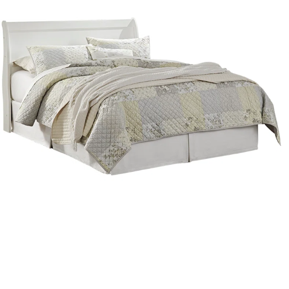 Timeless 2-Piece Queen Bedroom Set with Sleigh Bed and Double Dresser in Crisp White Finish