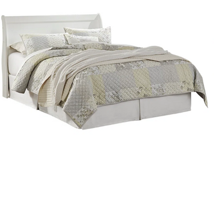 Timeless 2-Piece Queen Bedroom Set with Sleigh Bed and Double Dresser in Crisp White Finish