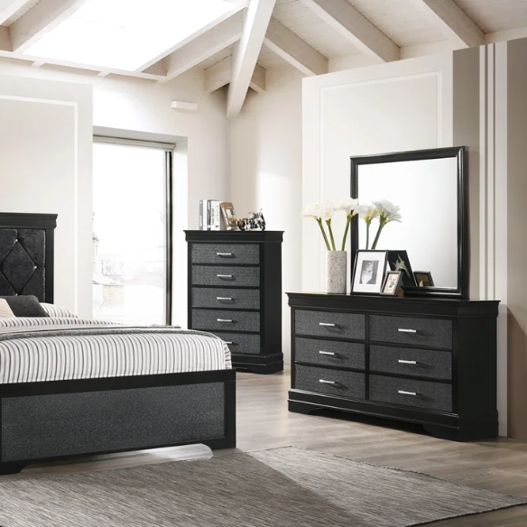 Panel Bedroom Set Special Queen 6-Piece: Timeless Elegance with Bed, Dresser, Mirror, 2 Nightstands, and Chest