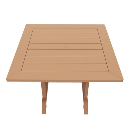 All-Weather Outdoor 43" Square Dining Table – Durable, Eco-Friendly, and UV-Resistant Patio Dining Table with Umbrella Hole