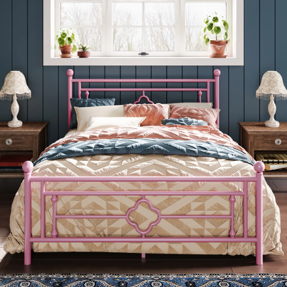 Durable Metal Platform Bed – Full Double Size with Sturdy Frame and Modern Design