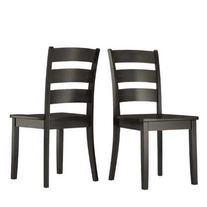 Farmhouse Ladder Back Dining Chairs – Set of 2 | Solid Wood, Distressed Finish