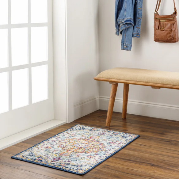 Timeless Traditional Woven Area Rug – Machine-Woven Polypropylene, Medium Pile, Durable and Easy to Clean