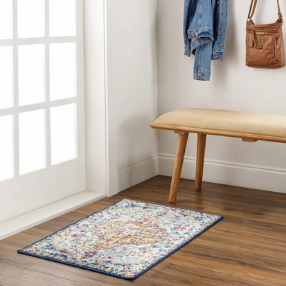 Timeless Traditional Woven Area Rug – Machine-Woven Polypropylene, Medium Pile, Durable and Easy to Clean
