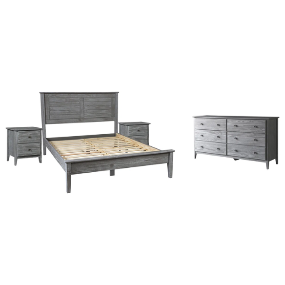 Brushed Wooden Full Double Size Bed and Bedroom Set – Elegant Design with Sturdy Construction and Rustic Charm