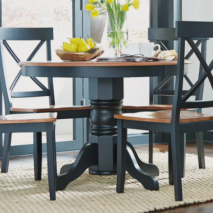 42" Round Pedestal Dining Table – Solid Hardwood Construction, Versatile Design, Seats 4
