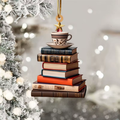 Book Stack Christmas Tree Ornament – Festive Holiday Décor for Book Lovers