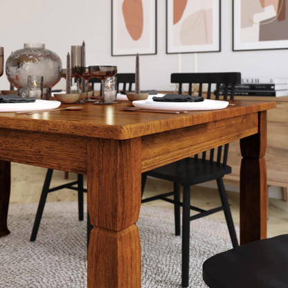 Classic Wood Dining Table with Sculpted Decorative Legs – Timeless Elegance & Durability for Every Dining Occasion