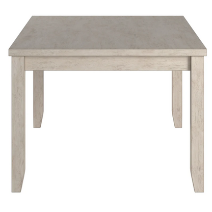 Solid Wood Rectangular Dining Table with Two Drawers – Distressed Finish, Rubberwood Construction, and Organized Storage