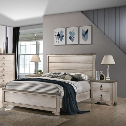 Rustic 5-Piece Queen Bedroom Set in Light Ash Brown – Timeless Wooden Charm and Warmth