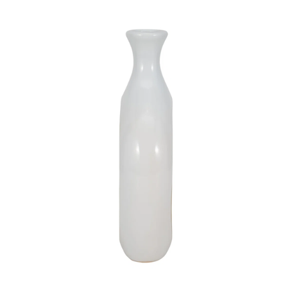 Abstract Sculptural Ceramic Vase with Unique Oval Cut-Out Design – 13" Modern Beaded Accent Vase for Tabletop or Shelf Décor, Ideal for Faux Florals and Statement Styling