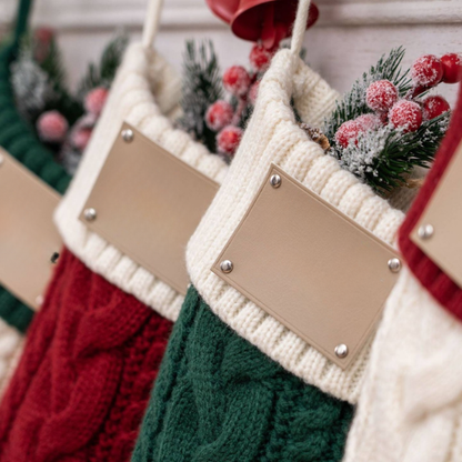Knitted Christmas Stocking with Ribbed Cuff – Classic Design