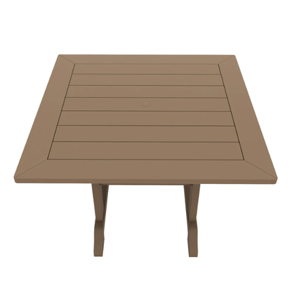 All-Weather Outdoor 43" Square Dining Table – Durable, Eco-Friendly, and UV-Resistant Patio Dining Table with Umbrella Hole