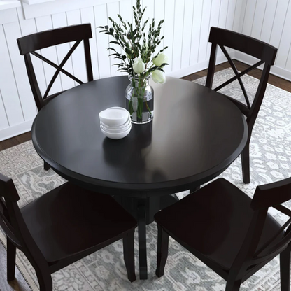 42" Round Pedestal Dining Table – Solid Hardwood Construction, Versatile Design, Seats 4