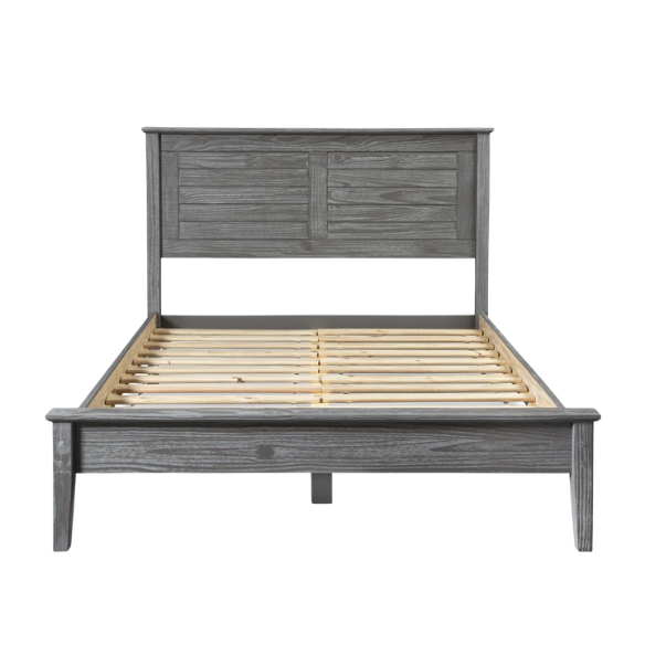 Brushed Wooden Full Double Size Bed and Bedroom Set – Elegant Design with Sturdy Construction and Rustic Charm