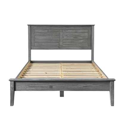 Brushed Wooden Full Double Size Bed and Bedroom Set – Elegant Design with Sturdy Construction and Rustic Charm