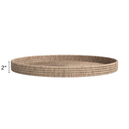 Wicker Serving Tray – Coastal-Inspired, Natural Rattan Design for Dining & Decor