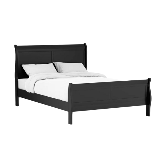 Elegant Queen Size Sleigh Wooden 3-Piece Bedroom Set with English Dovetail Design