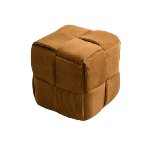 Burnt Orange Corduroy Ottoman – Stylish, Comfortable, and Durable Home Accent