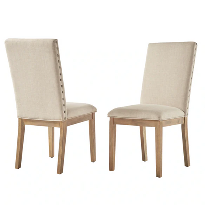 Modern Fabric and Wood Dining Set – Where Elegance Meets Comfort and Style