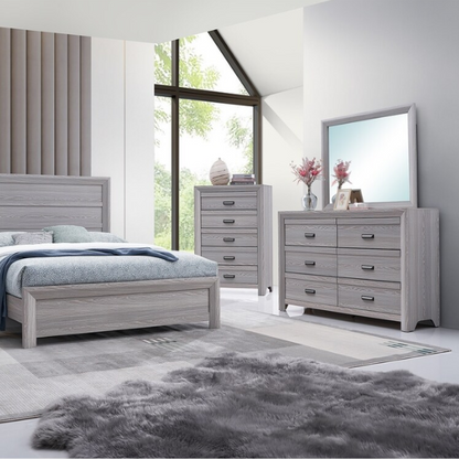 5-Piece Gray Panel Bedroom Set – Understated Elegance with Modern Minimalism, Sleek Lines, and Timeless Style