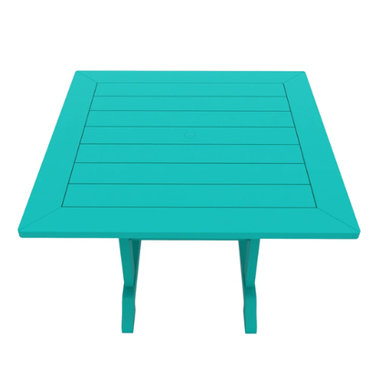 All-Weather Outdoor 43" Square Dining Table – Durable, Eco-Friendly, and UV-Resistant Patio Dining Table with Umbrella Hole