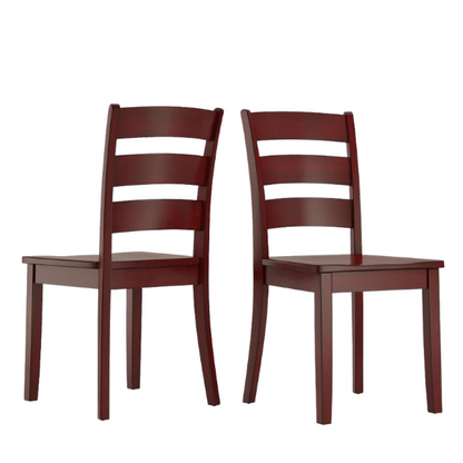 Farmhouse Ladder Back Dining Chairs – Set of 2 | Solid Wood, Distressed Finish