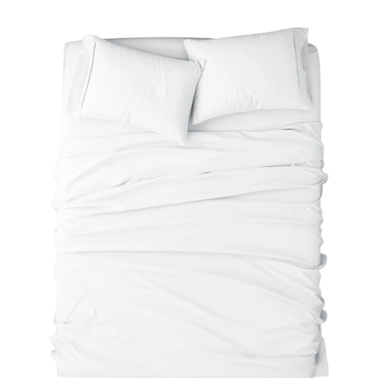 White Deep Pocket Microfiber Sheet Set – 4-Piece Soft, Wrinkle-Free Bedding with Pillowcases