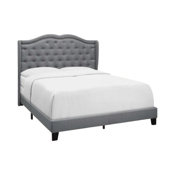Elegant Upholstered Standard Bed – Full/Double Size with Soft Linen Fabric and Timeless Design