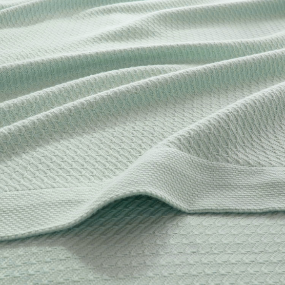 Seafoam Green Egyptian Cotton Quilted Blanket – Soft, Breathable, and All-Season Comfort