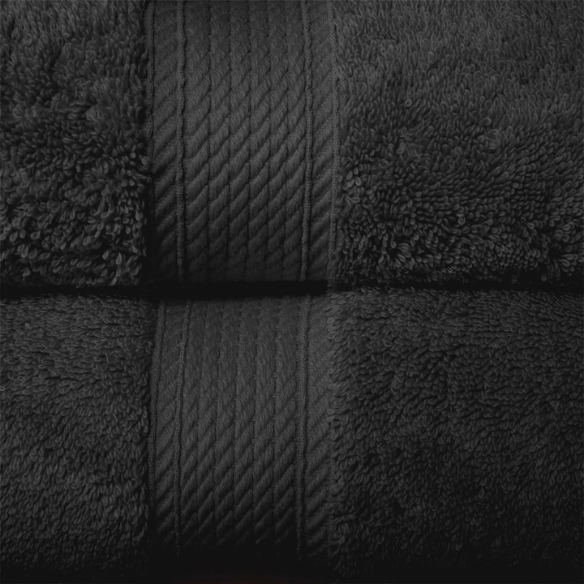 Luxury Black Egyptian Cotton 3-Piece Towel Set – 800 GSM Plush Absorbent Bath Towels