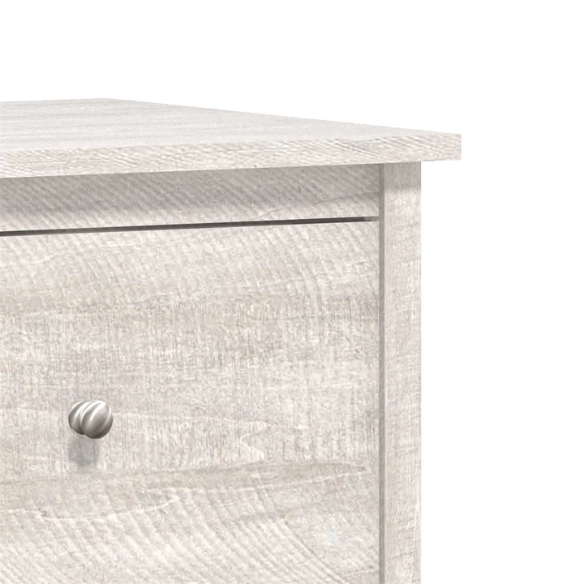 2-Drawer Nightstand – Neutral Engineered Wood, Streamlined Rectangular Design, Four Block Legs, Convenient Storage with Roller-Glide Drawers & Metal Knobs, Perfect for Traditional & Contemporary Bedroom