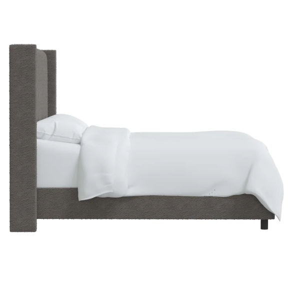 Cozy and Sleek Modern Queen Size Upholstered Wingback Bed