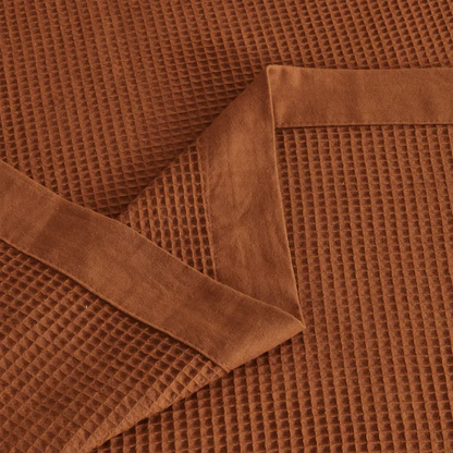 Cotton Waffle Weave Bed Blanket – Terracotta | All-Season Breathable Layer