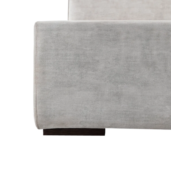 Elegant Grey Queen Size Upholstered Bed with Soft Bouclé Polyester Fabric – Modern and Stylish