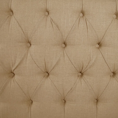 Chic Upholstered Wingback King Size Bed with Button Tufting and Nailhead Trim