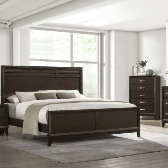 Sleek and Sophisticated Queen Bedroom Set with High-Profile Headboard, Chest, and Nightstand - Contemporary Design with Ample Storage
