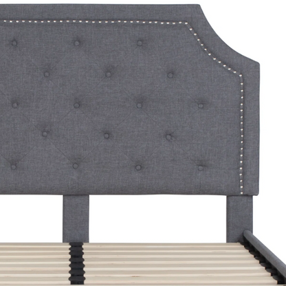Elegant Button Tufted Upholstered Platform Bed Frame – Full Double Size with Modern Design
