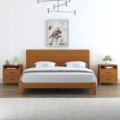 22.7" 2-Drawer Nightstand – Space-Saving Modern Minimalism, Engineered Wood with Clean-Lined Silhouette, Neutral Finish, Open Cubby & 2 Spacious Drawers for Bedroom Storage, Ideal for Tech & Accessories