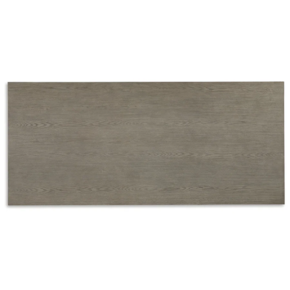 Black & Gray Rectangular Dining Table – Contemporary Two-Tone Design, 40"W x 90"D x 30"H, Seats 8, Trestle Base for Modern Dining Spaces