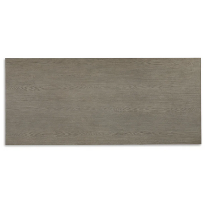 Black & Gray Rectangular Dining Table – Contemporary Two-Tone Design, 40"W x 90"D x 30"H, Seats 8, Trestle Base for Modern Dining Spaces