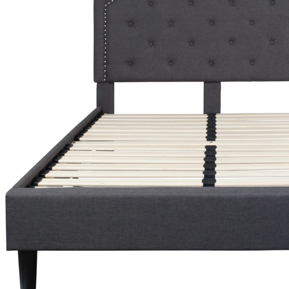 Elegant Button Tufted Upholstered Platform Bed Frame – Full Double Size with Modern Design