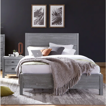 Rustic Wooden 3-Piece Full Double Size Bedroom Set – Charming Design with Sturdy Construction and Natural, Warm Finish
